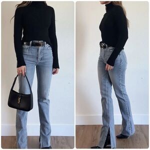 PISTOLA Colleen High Rise Slim Boot in Tower Raw Split Hem Jeans Size 30